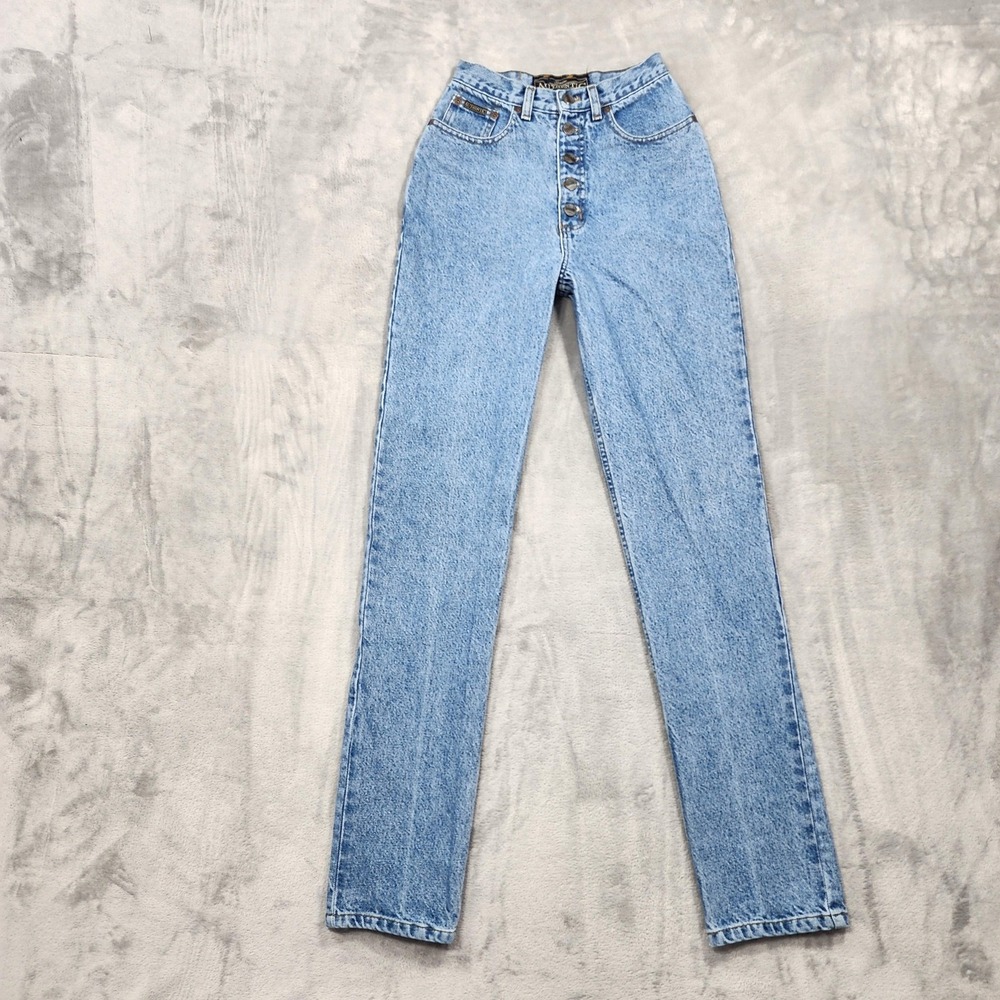 Vintage Paris Sport Club Jeans Women 3 TALL Juniors Blue High Rise Slim Straight